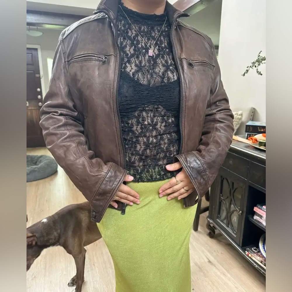 Michael Kors Genuine Leather jacket Size Small